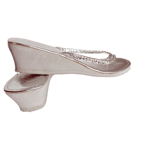 Max Collection Wedge Thong Sandals with Sequined Accent, Slip-on Shoes, Sandal - Picture 10 of 12